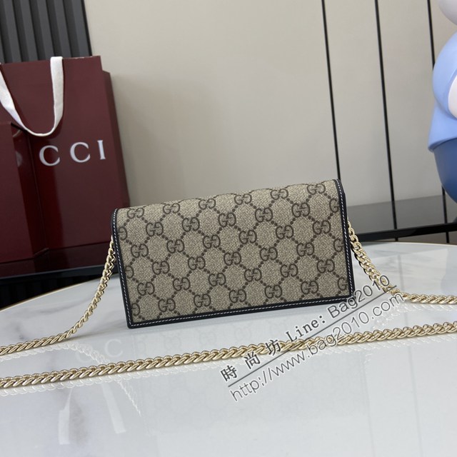 Gucci專櫃古馳最新款Horsebit 1955系列鏈帶錢包 jh2887型號：621892